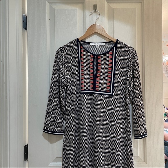 MAX Studio Shift Dress 3/4 sleeve Geometric print Women’s size medium like new - Picture 3 of 7